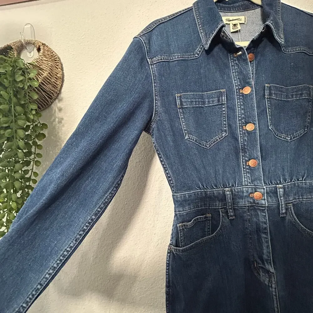 NEW Madewell Denim Western Midi Shirtdress in Laselle Wash Sz 2 Capsule Staple